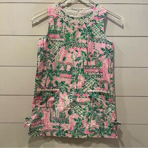 Lilly Pulitzer Girls Sleeveless Tropical Print Shift Dress Size 10